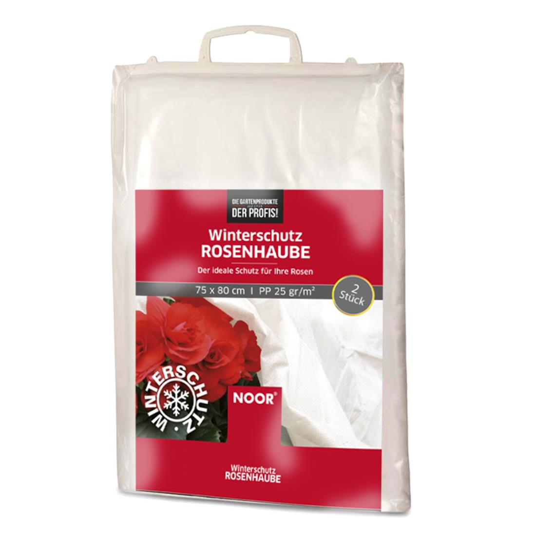 2er Set weiße Winterschutz Rosenhauben 75x80 cm aus lichtdurchlässigem Spezialvlies für Rosensträucher