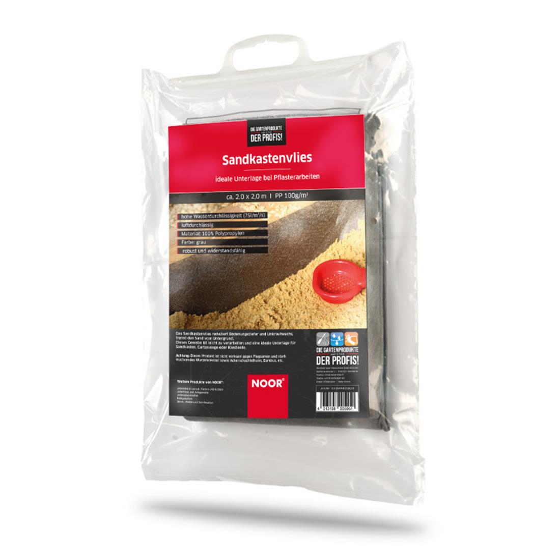 Quadratisches Sandkastenvlies 2x2 m in Grau als schützende Unterlage für Sandkästen