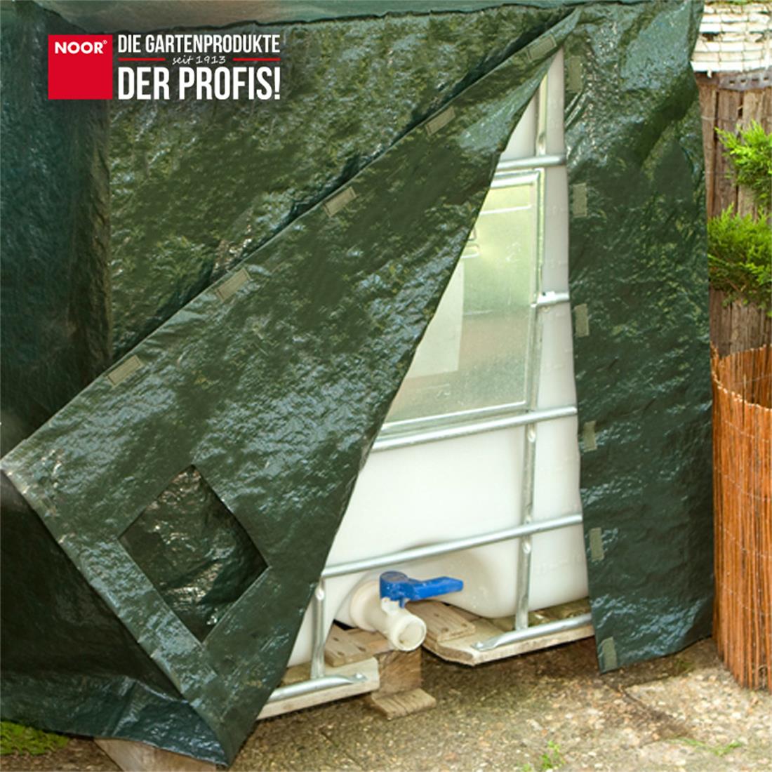IBC Container Cover Grün Klettverschluss NOOR