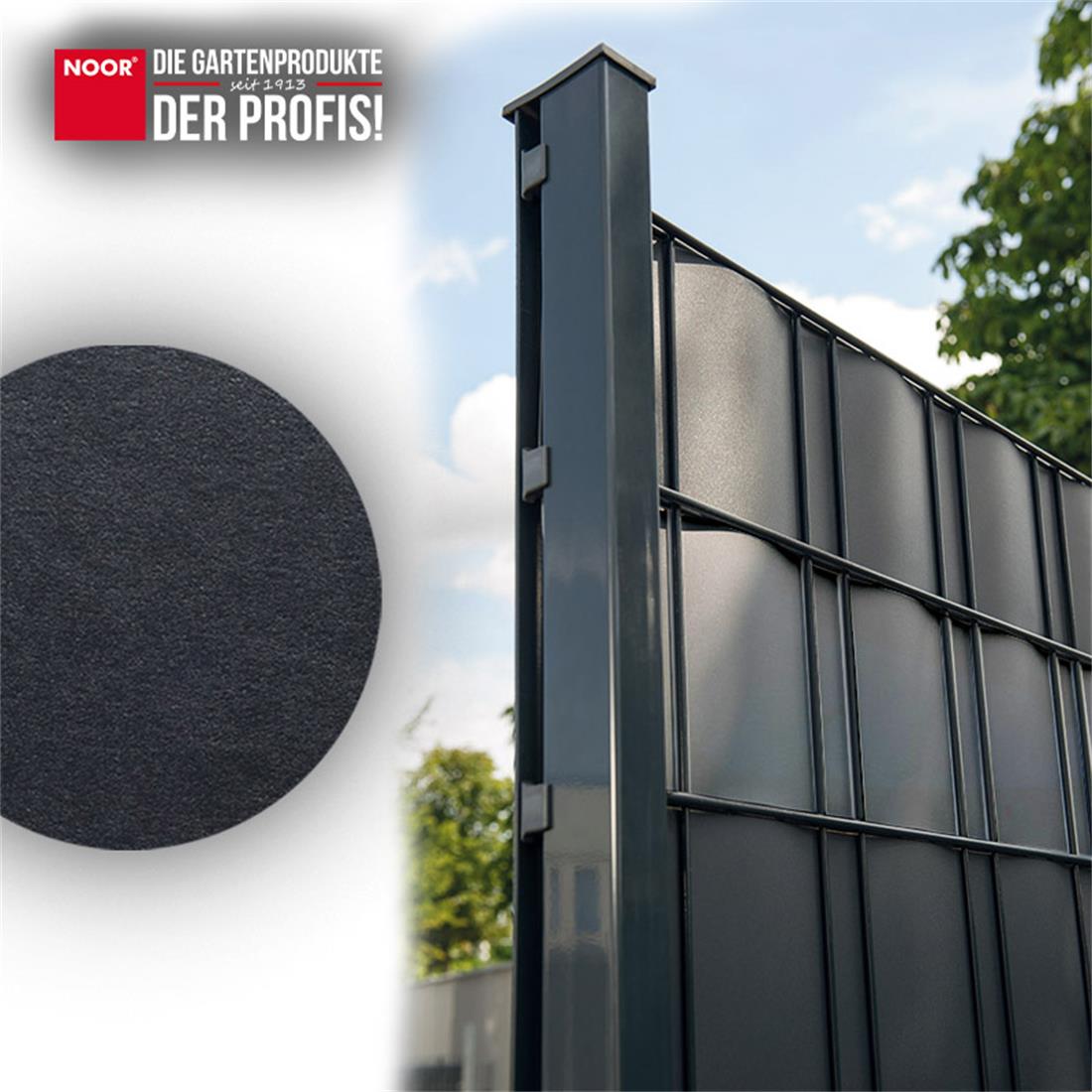 Hochwertige Sichtschutzstreifen PP Zaunblende PRO 0,19x35m für Doppelstabmattenzäune