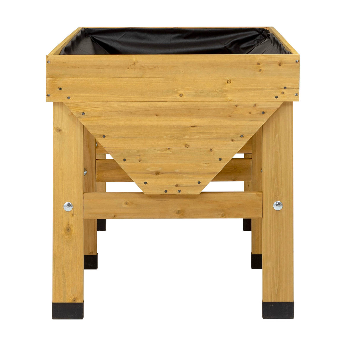 Einzigartiges V-Profil des 180 cm breiten VegTrugs für tiefwurzelnde Pflanzen in der Mitte und Flachwurzler am Rand