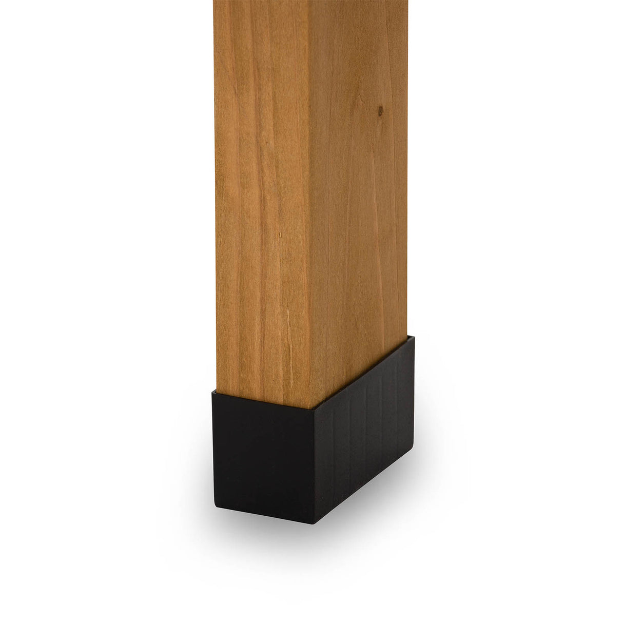 Stabiler Hochbeet-Fuß aus Zedernholz mit integriertem Kunststoff-Schutzschuh gegen Bodenfeuchtigkeit und Fäulnis