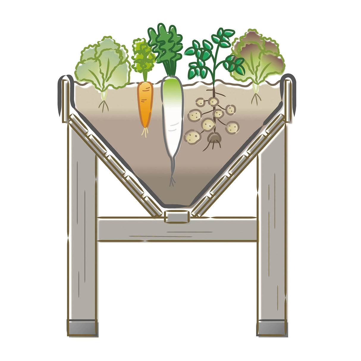 Großzügiges Fassungsvermögen des 1,8 m VegTrug Klassik für eine effiziente Selbstversorgung auf kleiner Fläche