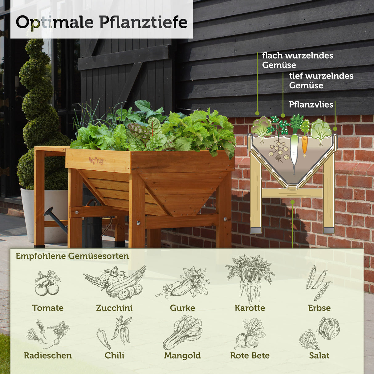 VegTrug® Klassik - 1 m - Klassisches Hochbeet aus Zedernholz