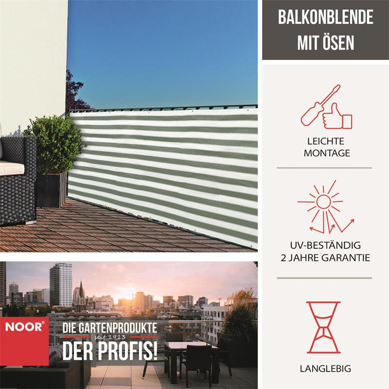 Balkonblende mit Ösen - 0,90x3 m Verschiedene Farben