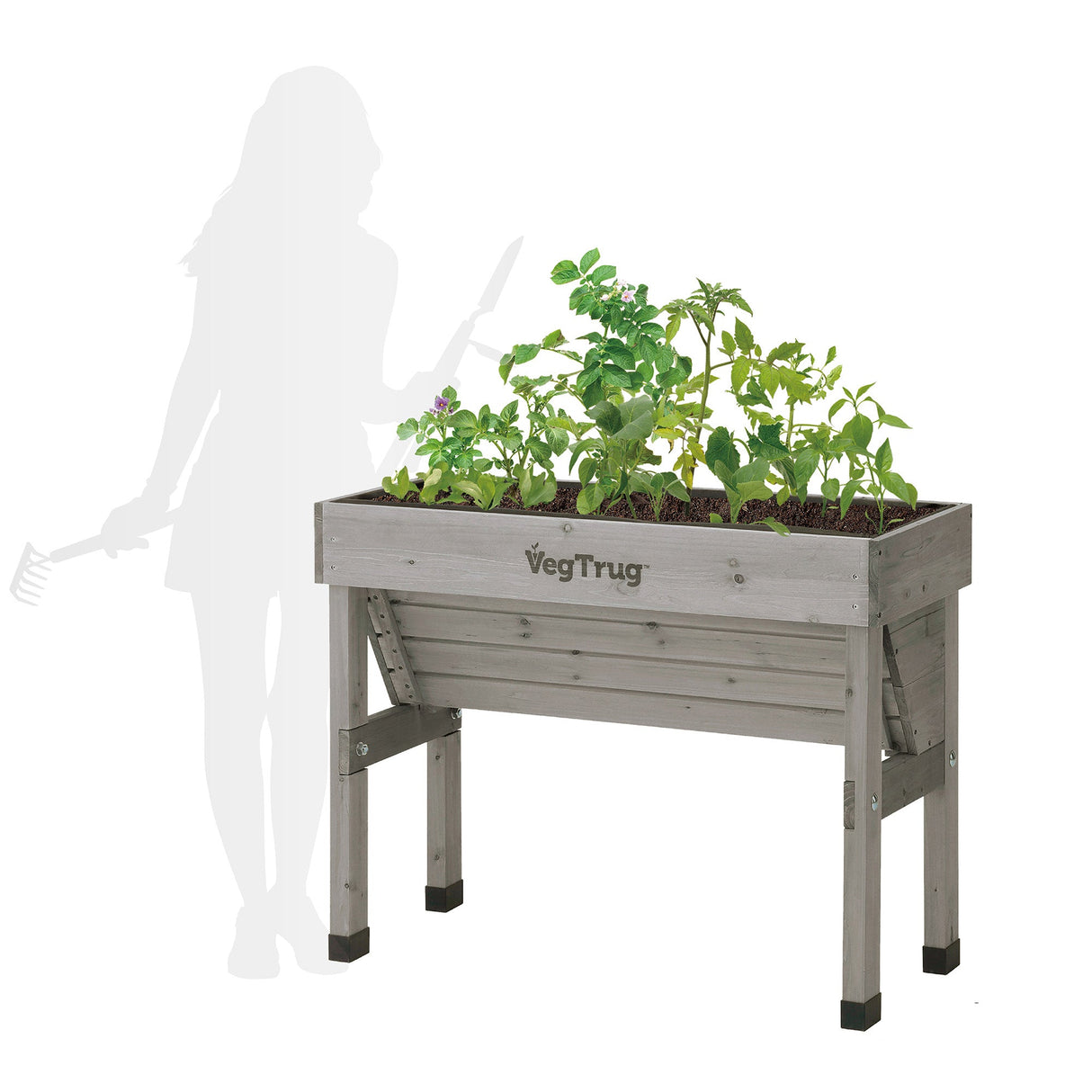 Rückenschonendes Gärtnern am 1 m VegTrug WallHugger in komfortabler Stehhöhe für Kräuter und Gemüse