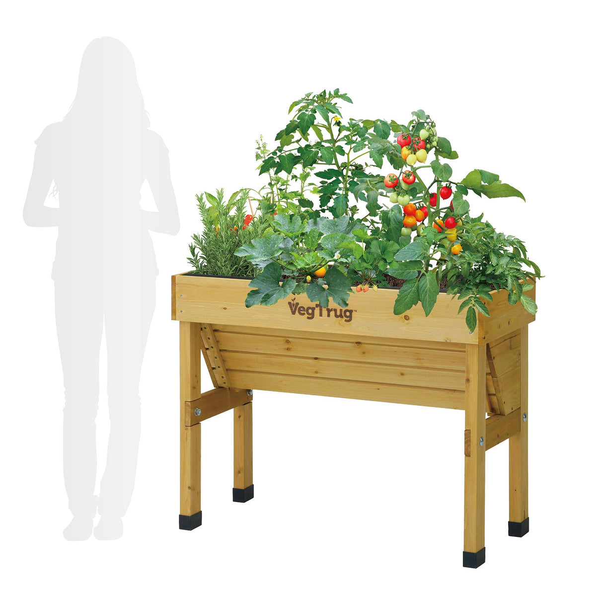 Rückenschonendes Gärtnern am 1 m VegTrug WallHugger in komfortabler Stehhöhe für Kräuter und Gemüse
