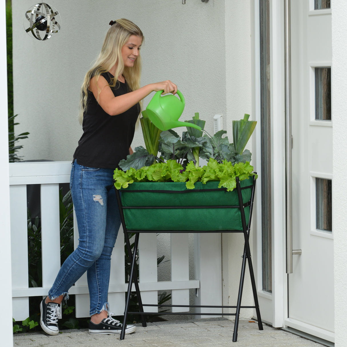 Hochbeet - Beet aus dunkelgrünem Vliesstoff