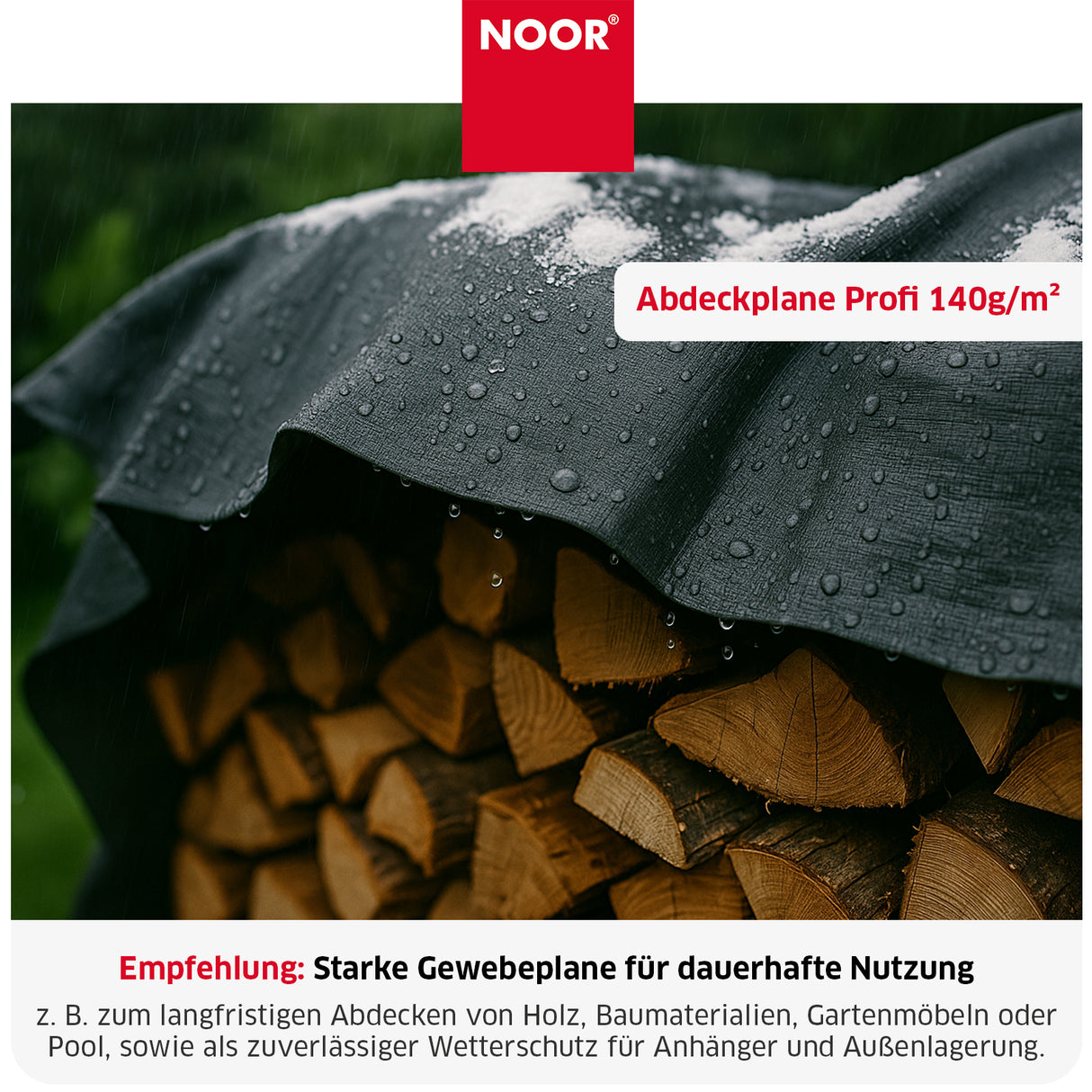 Beidseitig beschichtetes, UV-stabilisiertes PE-Gewebe der PROFI-Serie für eine lange Haltbarkeit im Außenbereich