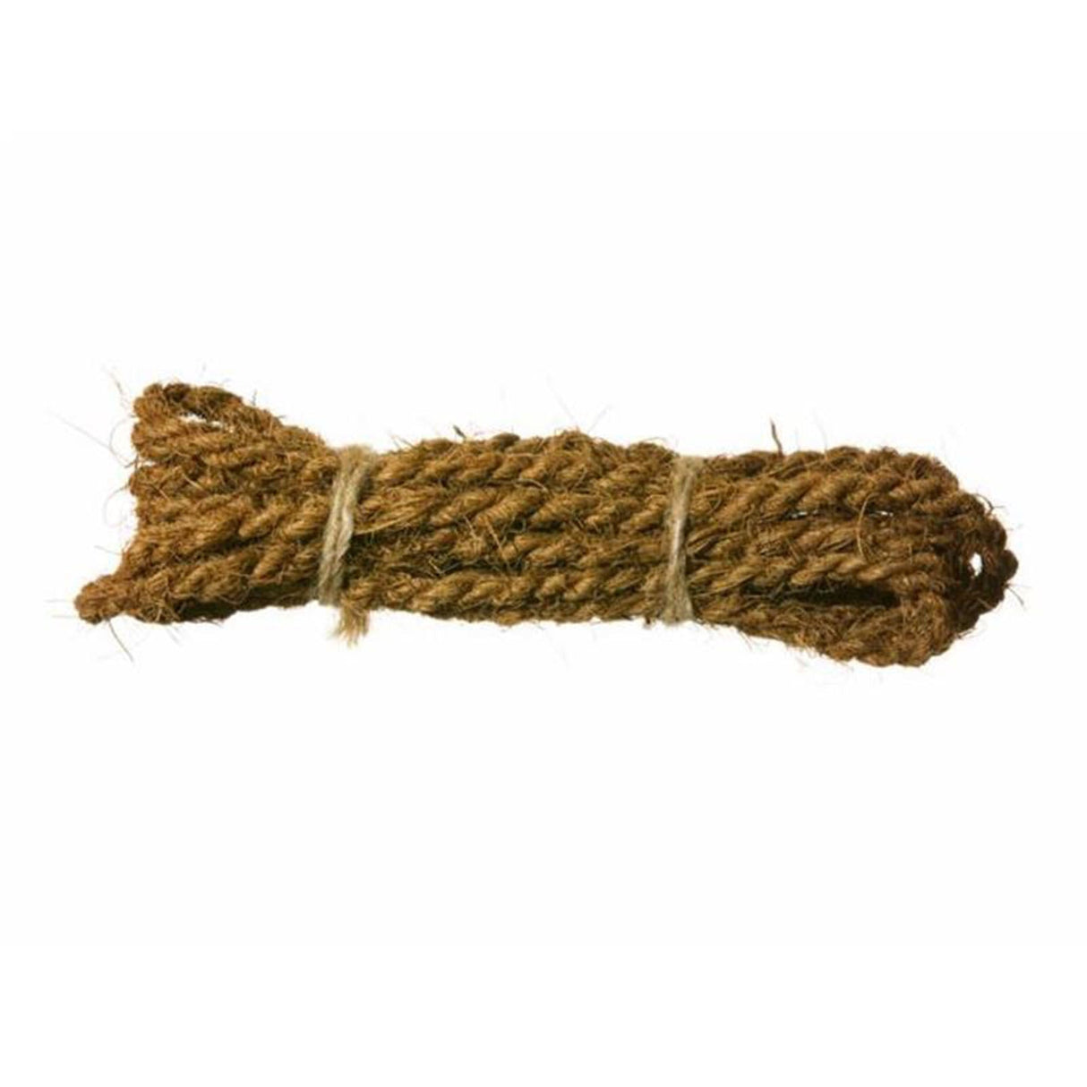 Rolle aus braunem, naturbelassenem Kokosstrick von NOOR zur rindenfreundlichen Befestigung von Bäumen und Gehölzen.