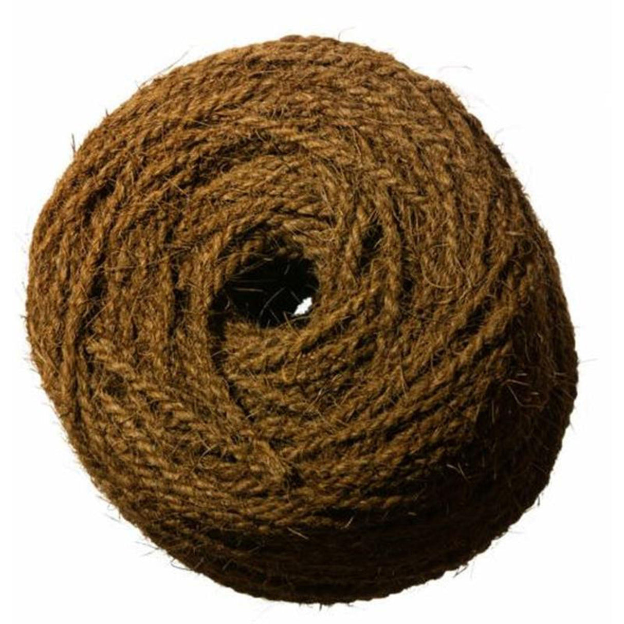 Rolle aus braunem, naturbelassenem Kokosstrick von NOOR zur rindenfreundlichen Befestigung von Bäumen und Gehölzen.