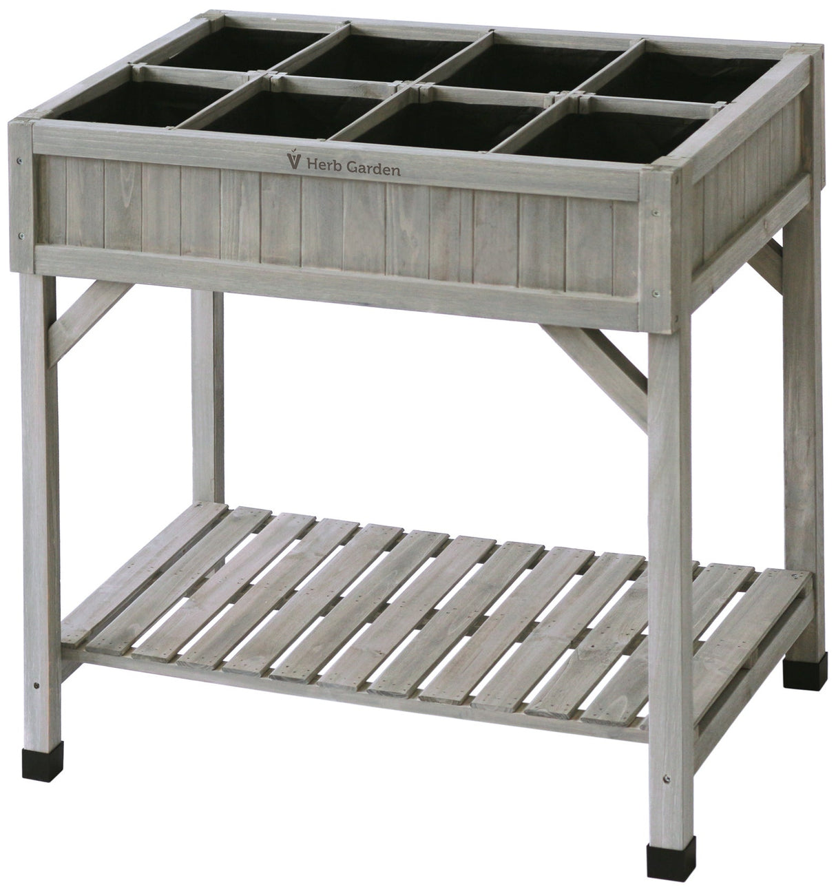 VegTrug Kräuterhochbeet aus Zedernholz mit praktischem Kräuterteiler für 8 separate Pflanzfächer