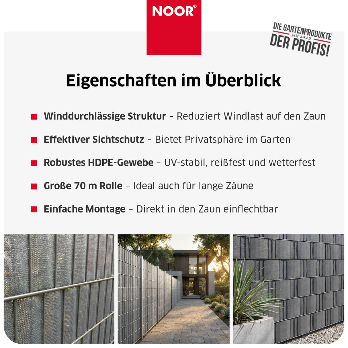 Sichtschutzstreifen TEXTIL - winddurchlässig - 0,19x70 m