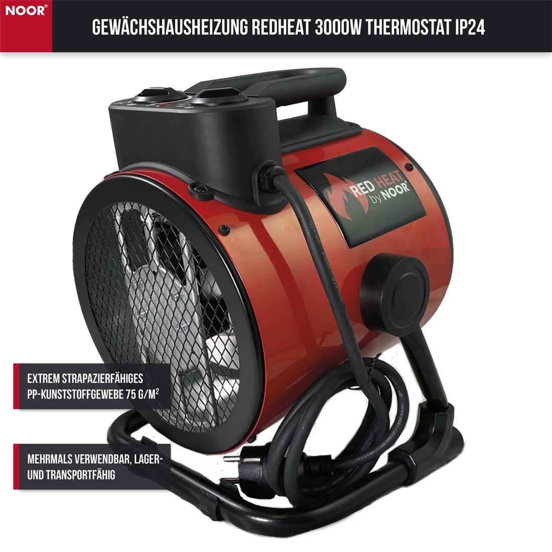 Gewächshausheizung RED HEAT PP-Kunststoffgewebe NOOR