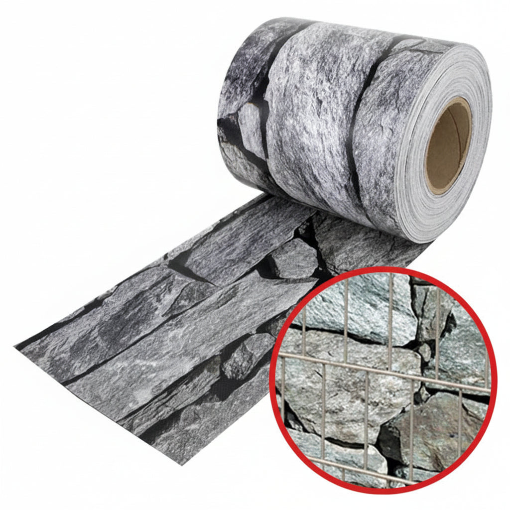 Zaunblende PVC DESIGN - Ästhetische Sichtschutzstreifen für Ihren Zaun | Granit