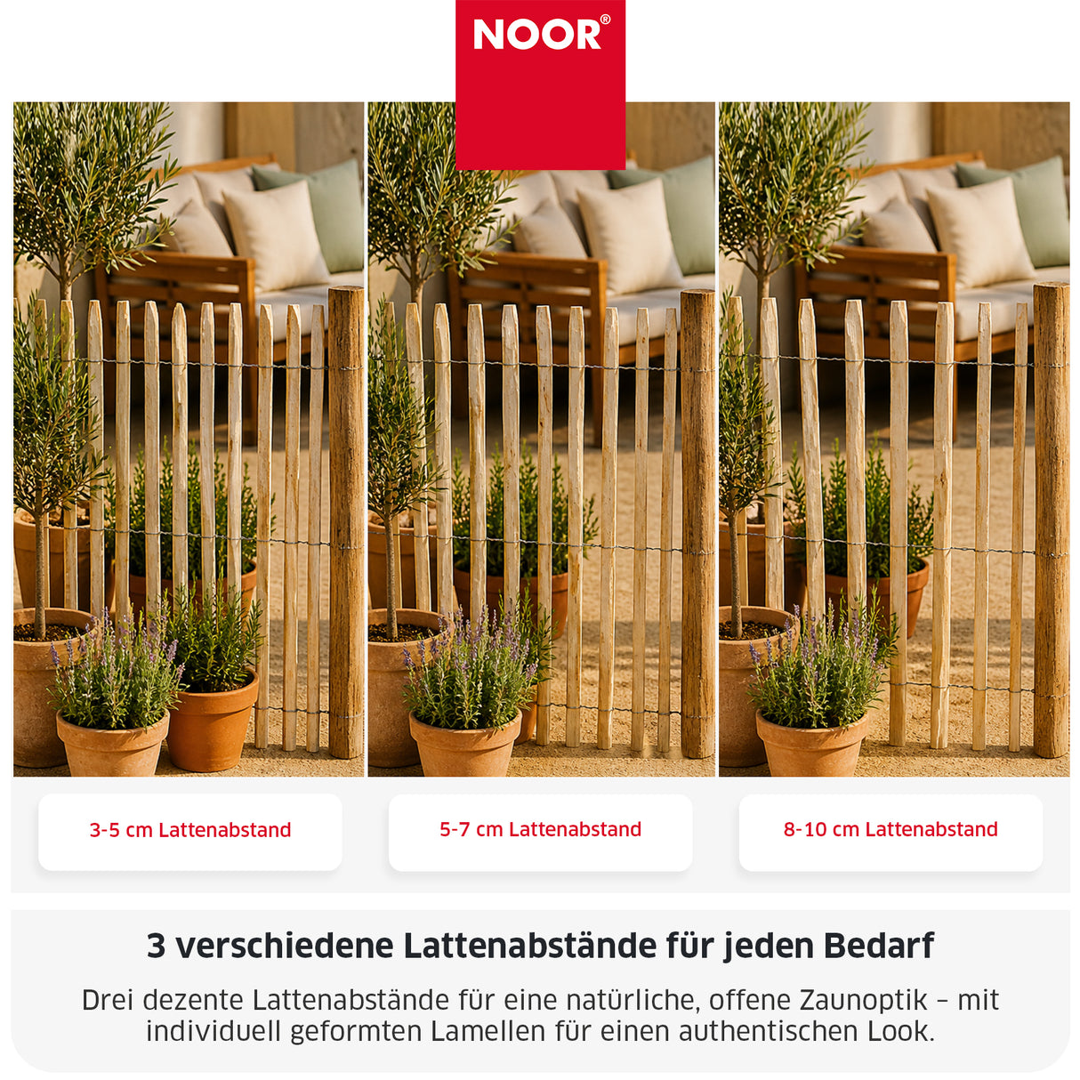 Staketenzaun - aus Berg-Haselnuss - Verschiedene Größen