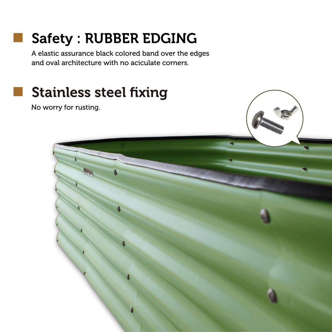 VegTrug® Metall-Hochbeet Sage Green Eigenschaften NOOR