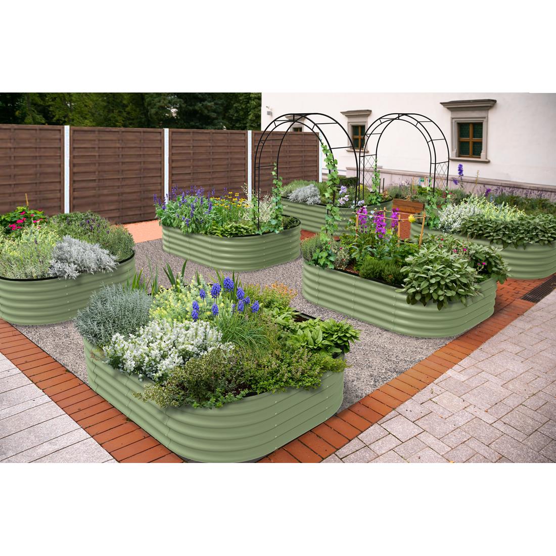 VegTrug® Metall-Hochbeet Sage Green Anwendung NOOR