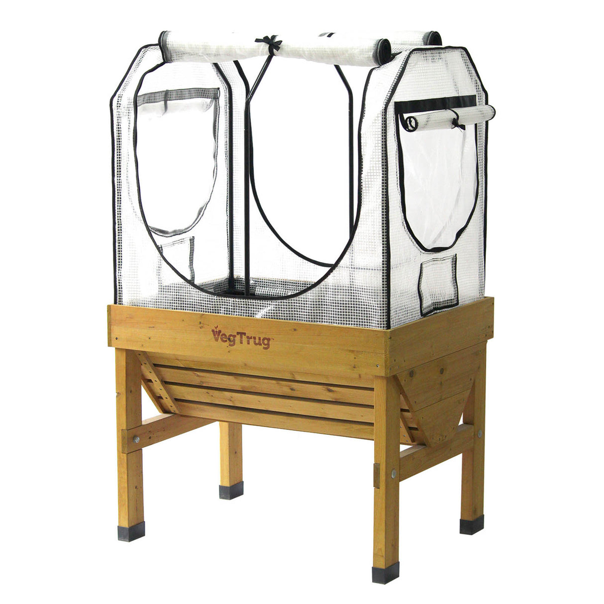 Stabiler VegTrug Gewächshausaufsatz mit Metallrahmen und verstärkter PE-Gitterfolie für Klassik Hochbeete