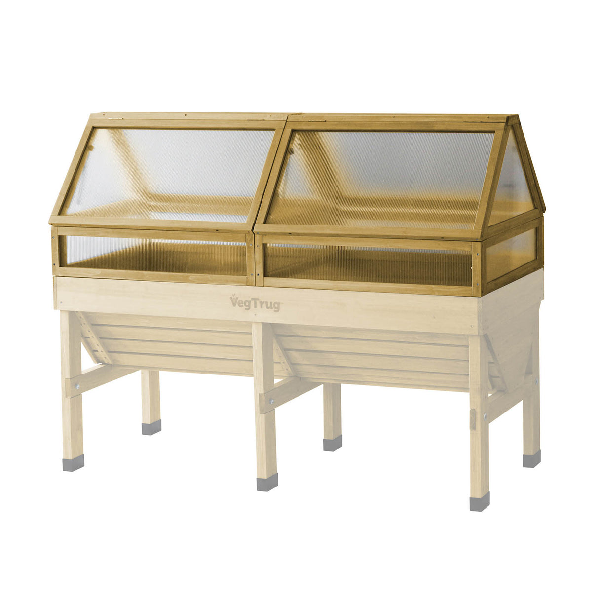 Passgenauer VegTrug Frühbeetaufsatz aus Holz und Polycarbonat für das VegTrug Klassik Hochbeet