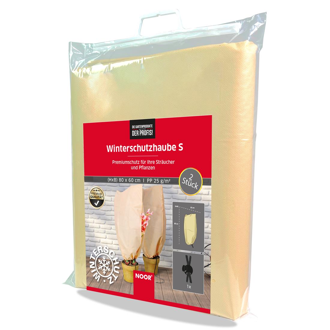 2er Set Premium Winterschutz-Hauben S 80x60 cm in Beige aus extra dickem Thermovlies für kleine Gartenpflanzen