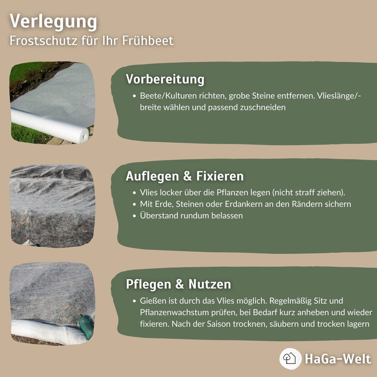 Erntevlies 19 g/m² Verlegung HaGa bei NOOR