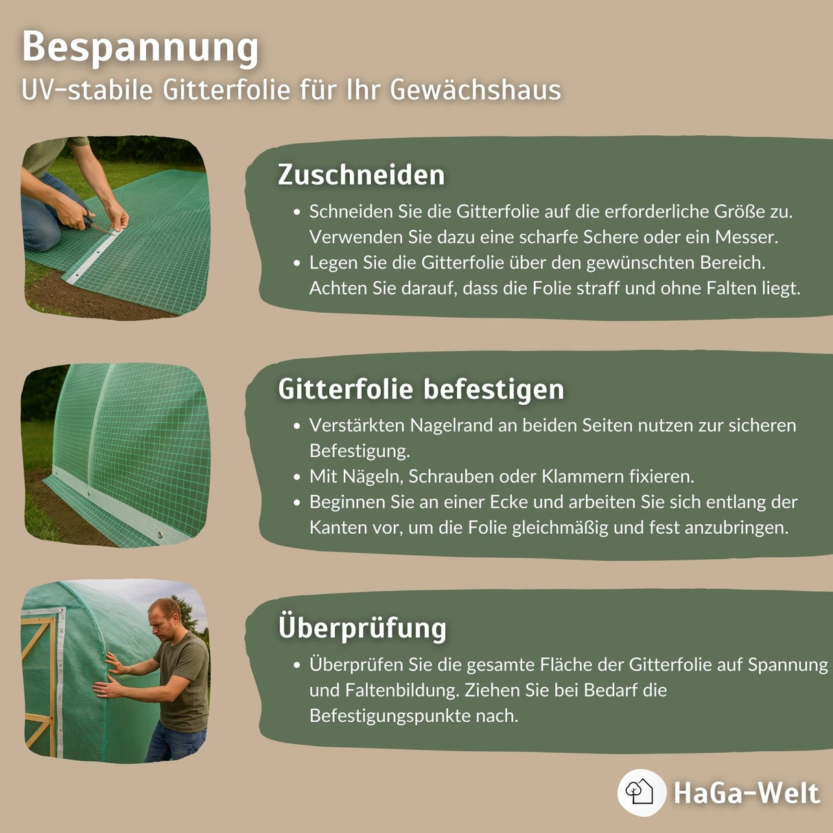 Gitterfolie Bespannung HaGa bei NOOR