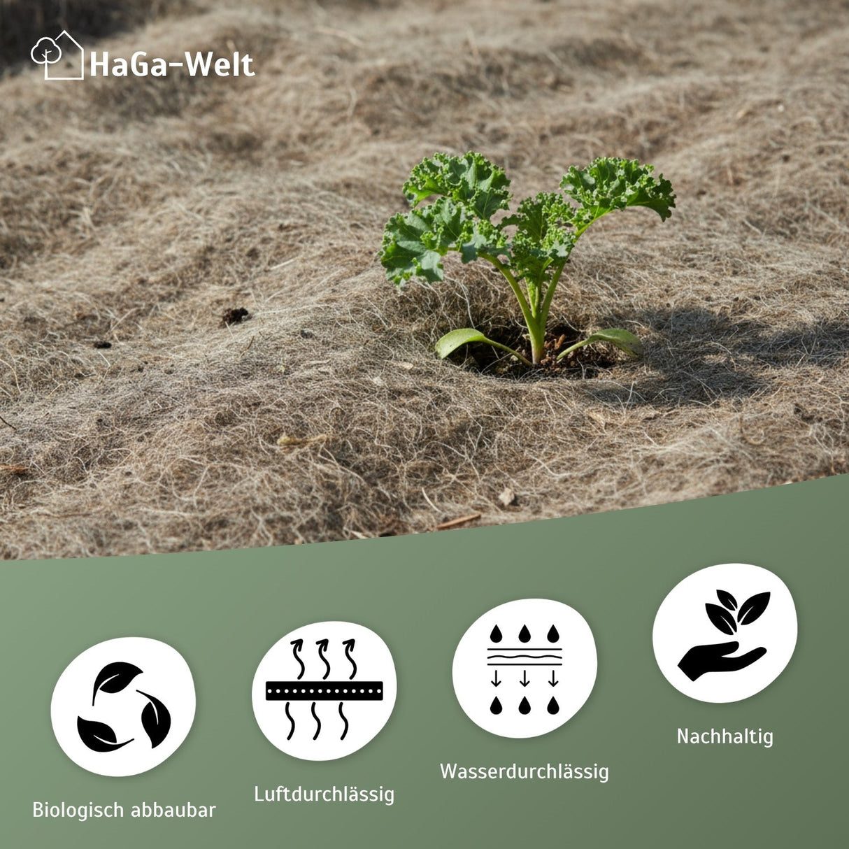Mulchvlies aus Schafwolle – aus 100 % Schafwolle, biologisch abbaubar