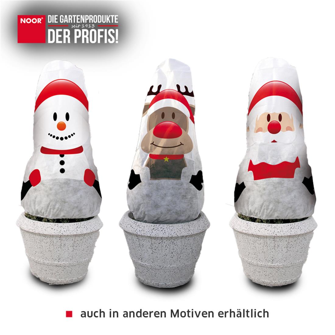 Dekorative Winterschutz Vlieshauben 130x160 cm mit weihnachtlichen Motiven für den Garten