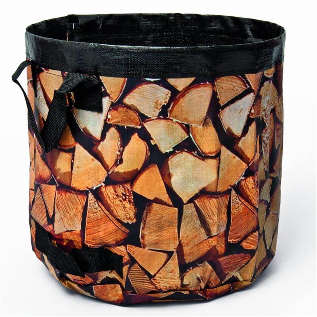 Robuste Kaminholztasche aus strapazierfähigem PE-Gewebe mit einer Traglast von bis zu 40 kg