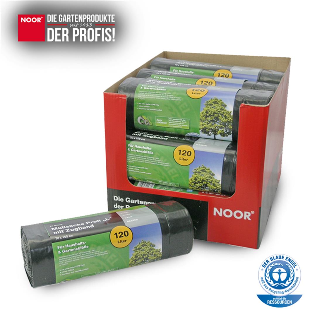 Müllsäcke PROFI 120 L mit Zugband Box NOOR