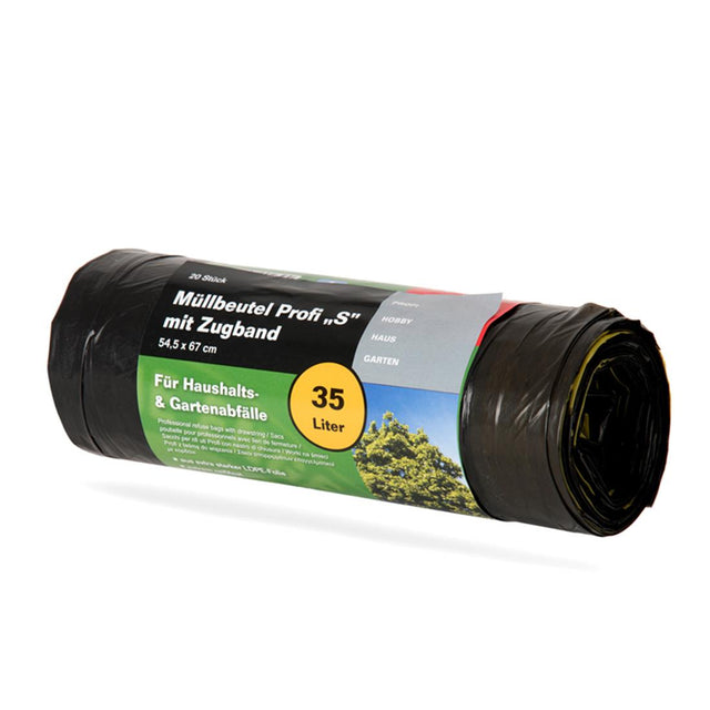 Profi S Müllsäcke 35 Liter auf der 20er Rolle in der Größe 54,5 x 67 cm für Haushalt und Gewerbe