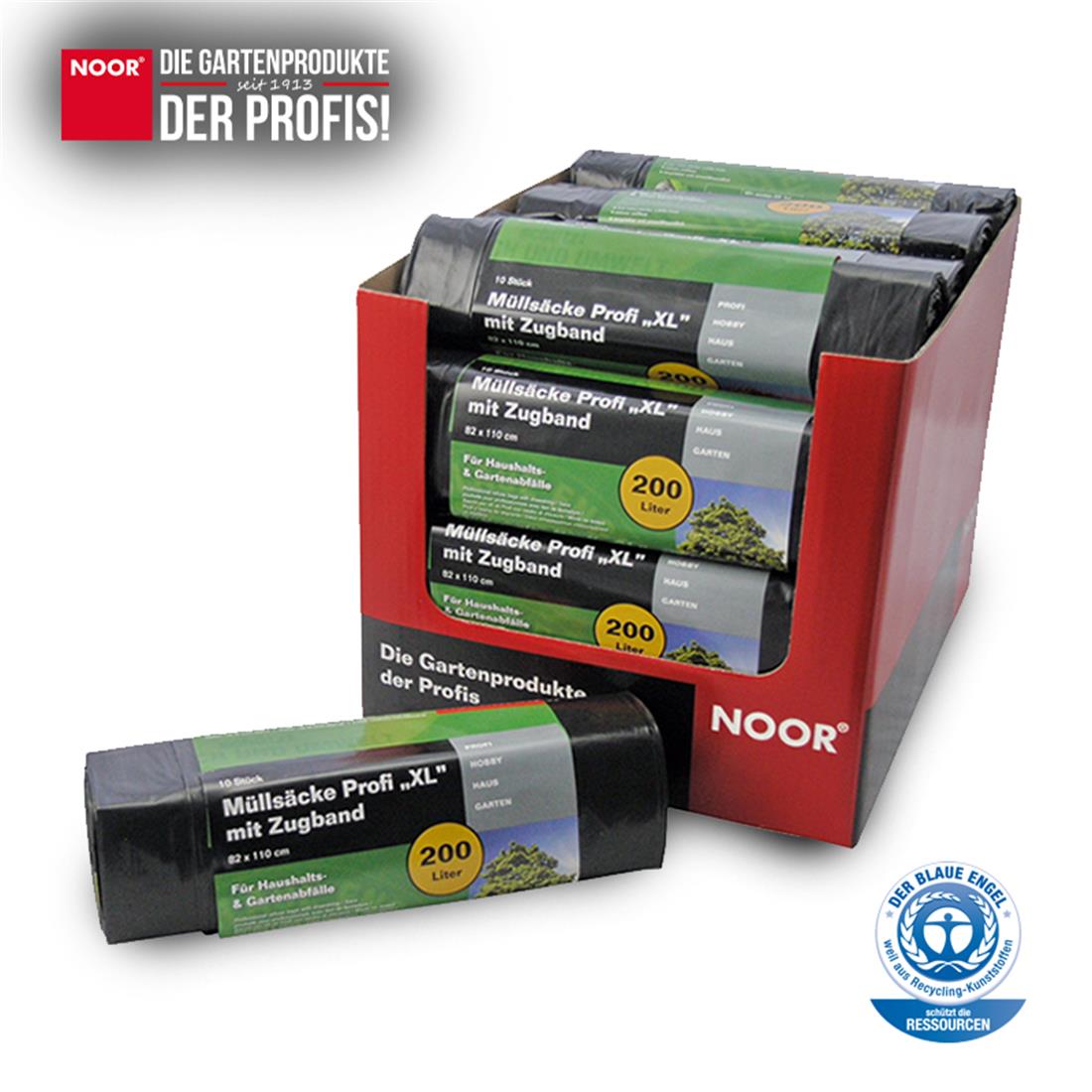 Müllsäcke PROFI 200 L mit Zugband Box NOOR