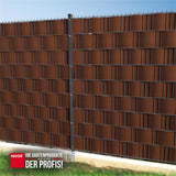 Blickdicht gestalteter Gartenzaun mit wetterfesten PVC Easy Zaunblenden als Sicht- und Windschutz