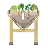 Großzügiges Fassungsvermögen des 1,8 m VegTrug Klassik für eine effiziente Selbstversorgung auf kleiner Fläche