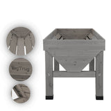 Einzigartiges V-Profil des 180 cm breiten VegTrugs für tiefwurzelnde Pflanzen in der Mitte und Flachwurzler am Rand