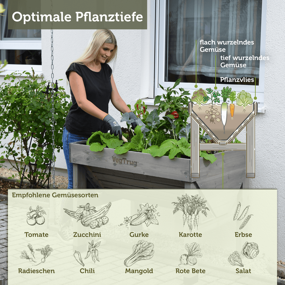 VegTrug® Klassik - 1 m  - Klassisches Hochbeet aus Zedernholz