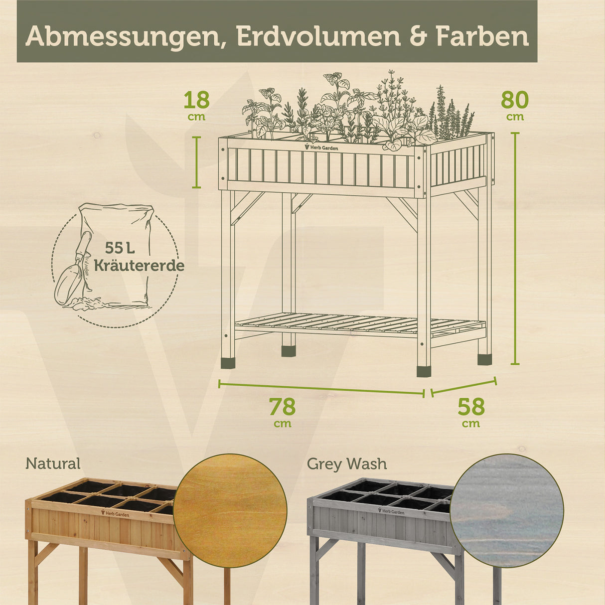 VegTrug® Kräuterhochbeet - Kräuteranbau inklusive Kräuterteiler