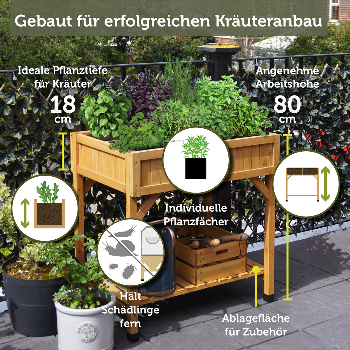 VegTrug® Kräuterhochbeet - Kräuteranbau inklusive Kräuterteiler