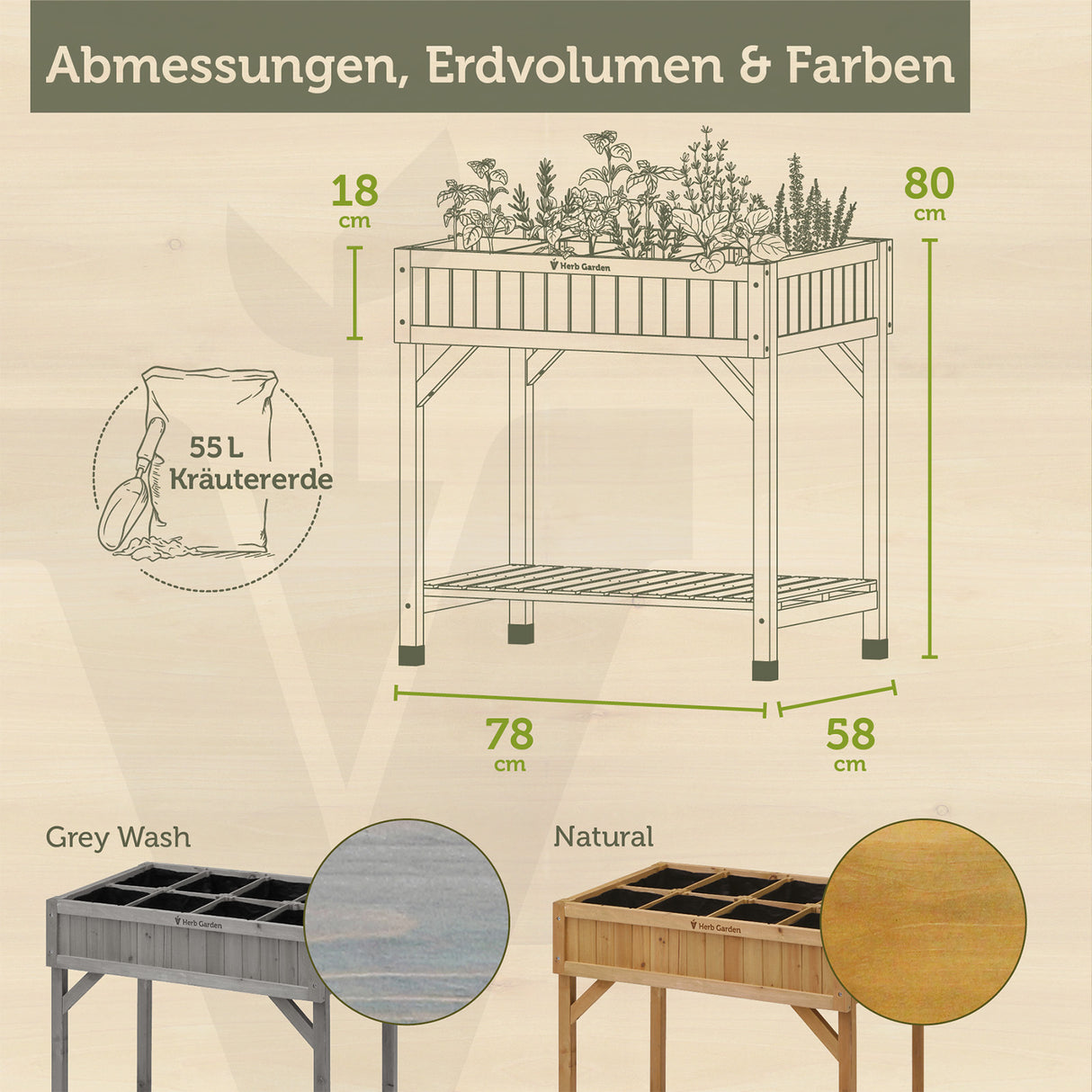 VegTrug® Kräuterhochbeet - Kräuteranbau inklusive Kräuterteiler