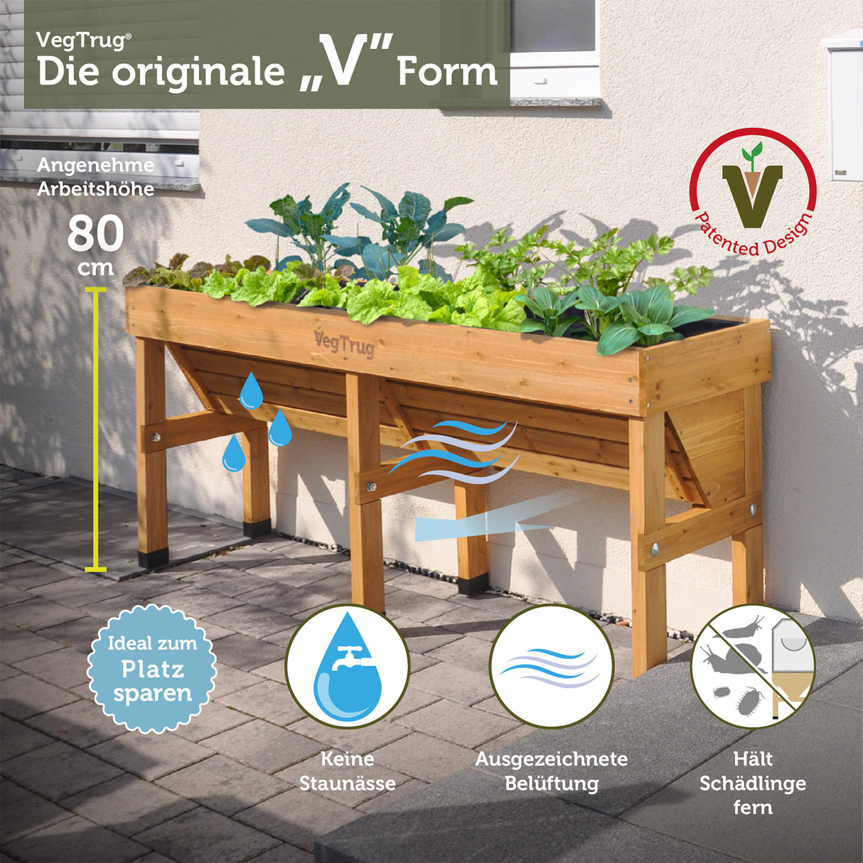 VegTrug® WallHugger - 1,8 m Praktisches Hochbeet für Ihren Garten