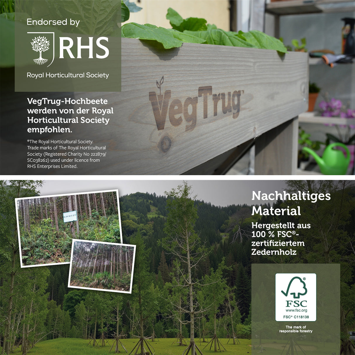 VegTrug® WallHugger - 1 m - Platzsparendes Hochbeet