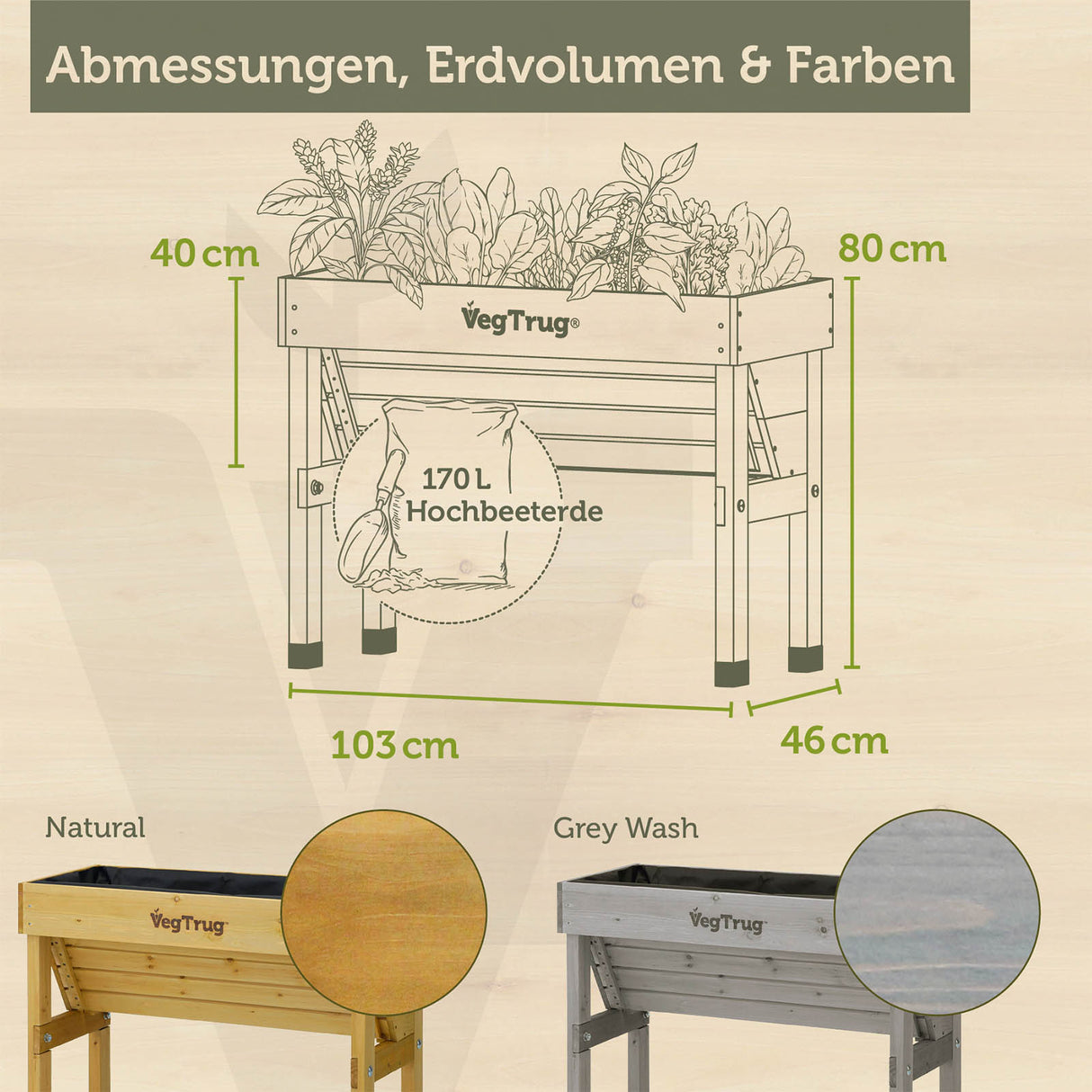 VegTrug® WallHugger - 1 m - Platzsparendes Hochbeet