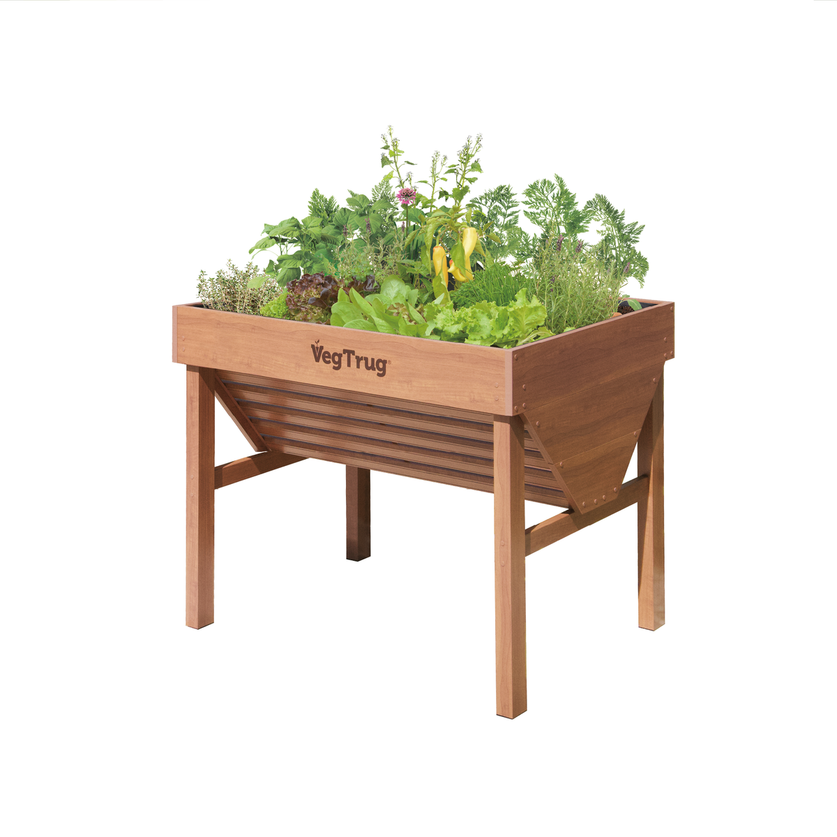 VegTrug® Aluminium Hochbeet 1 m in Teak-Optik