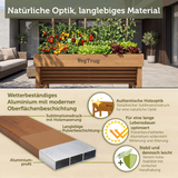 VegTrug® Aluminium Hochbeet 1 m in Teak-Optik