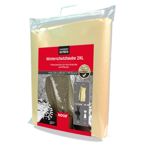 Weiße Winterschutzhaube aus 70 g/m² starkem Vlies für den zuverlässigen Frostschutz von Gartenpflanzen