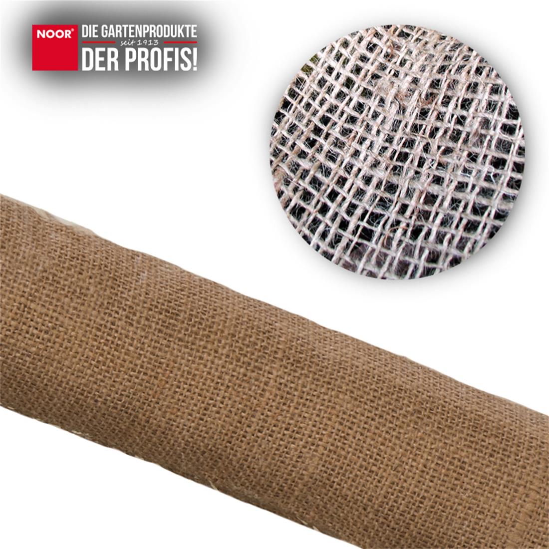 Nahaufnahme der feinen 185 g/m² Jutestruktur aus natürlichen Fasern für dekorative Zwecke