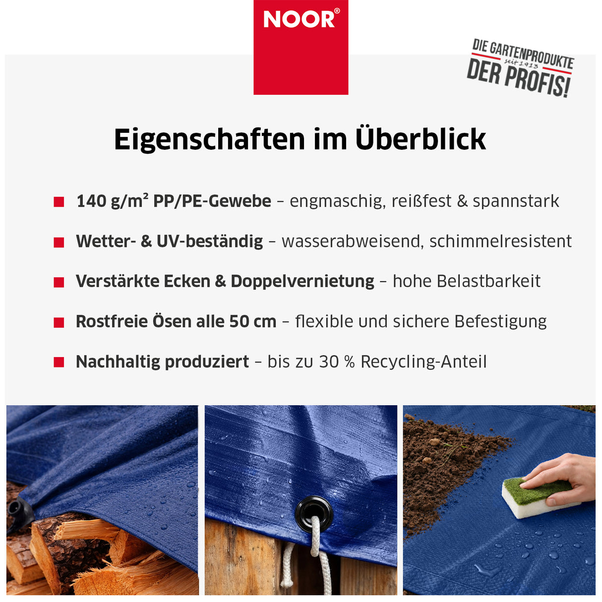 Abdeckplane PROFI 140g/m² - Verschiedene Größen