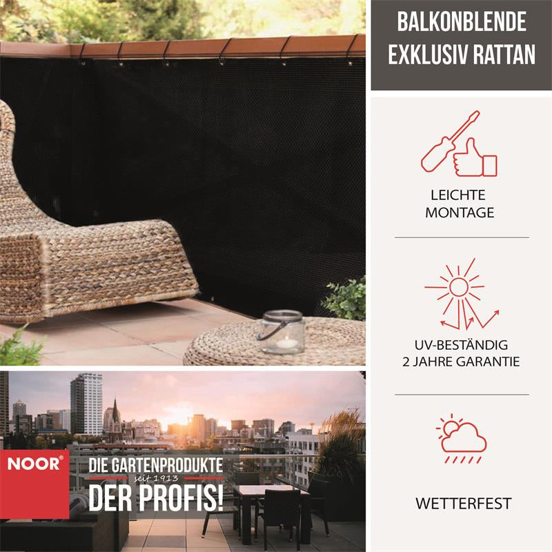 Balkonblende EXKLUSIV Rattan - Verschiedene Farben