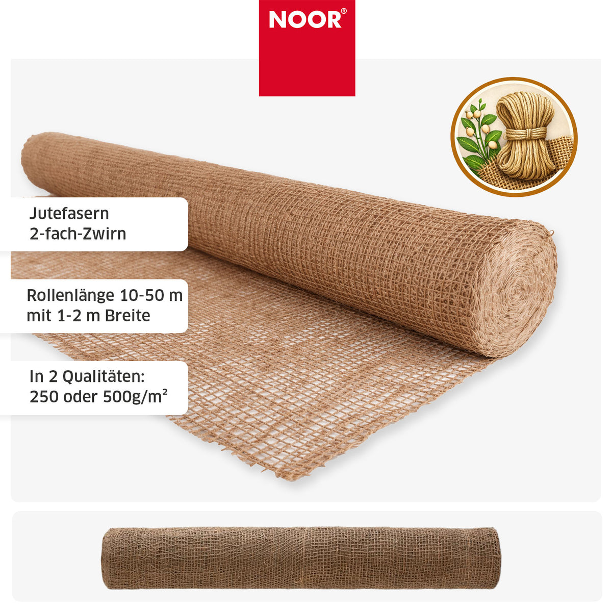 Erosionsschutzmatte Jute - 250 g/m² oder 500g/m²
